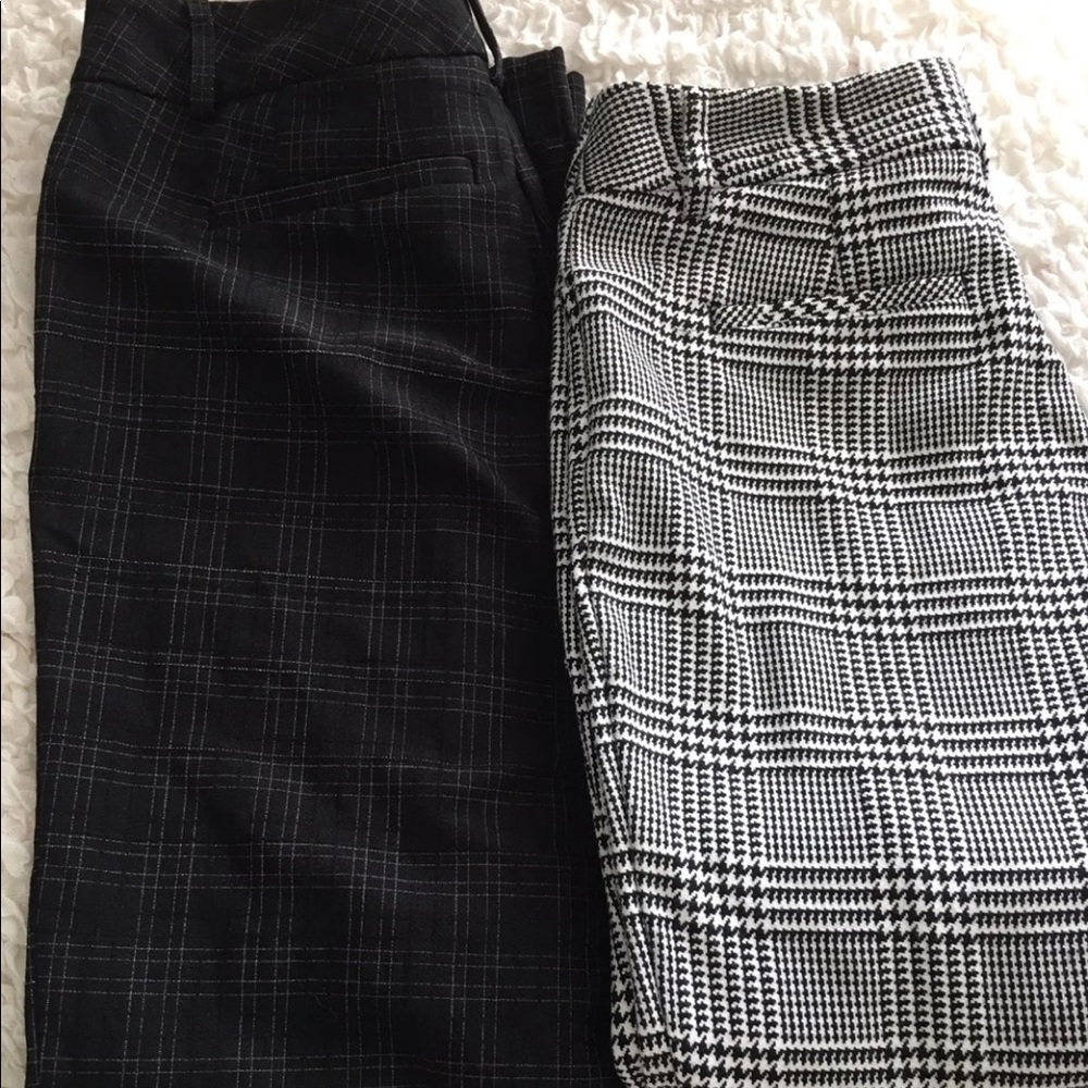 2 pairs of plaid pants